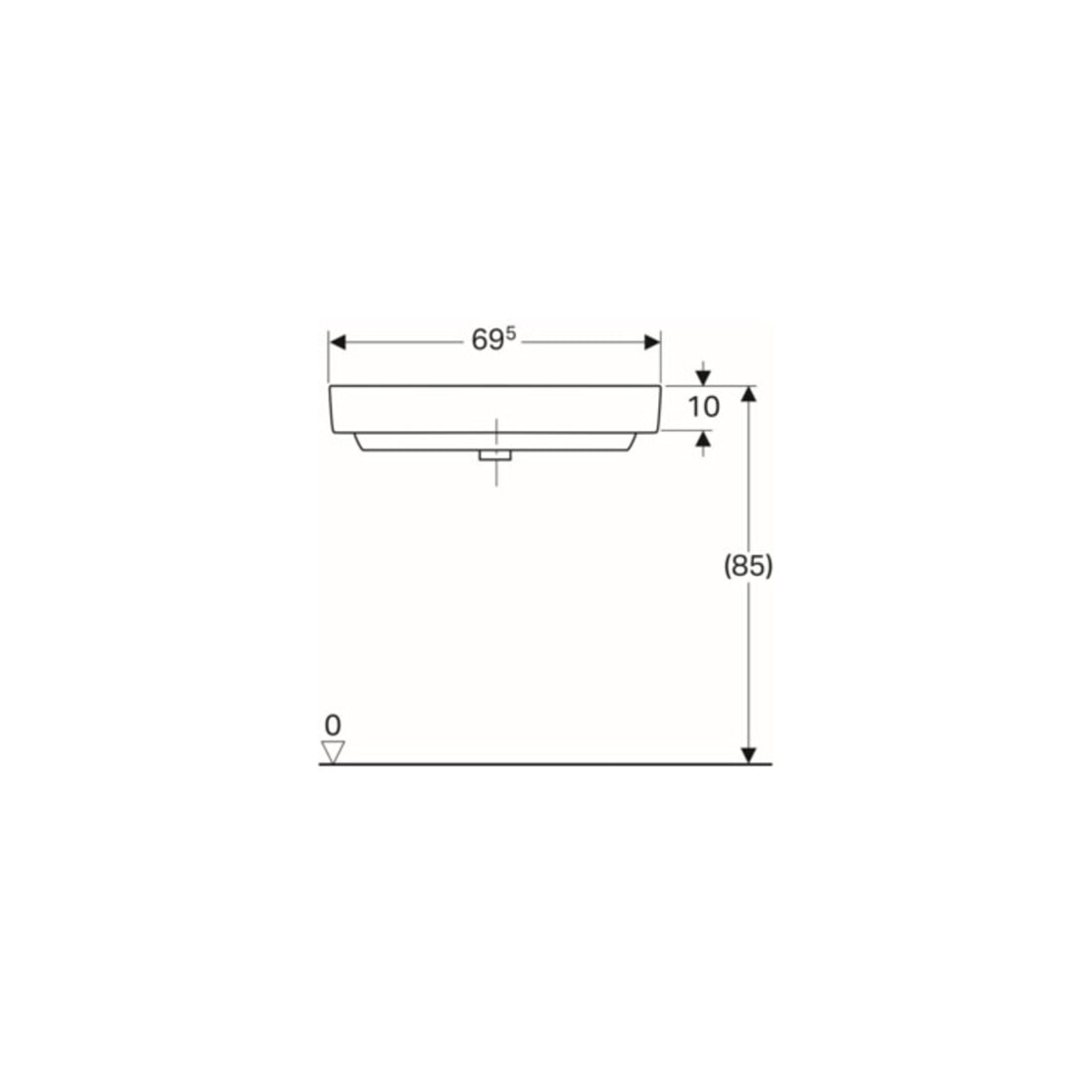 Geberit Lavabo d'angle Renova Compact 69,5x61,5 cm, avec robinet, trop-plein, blanc