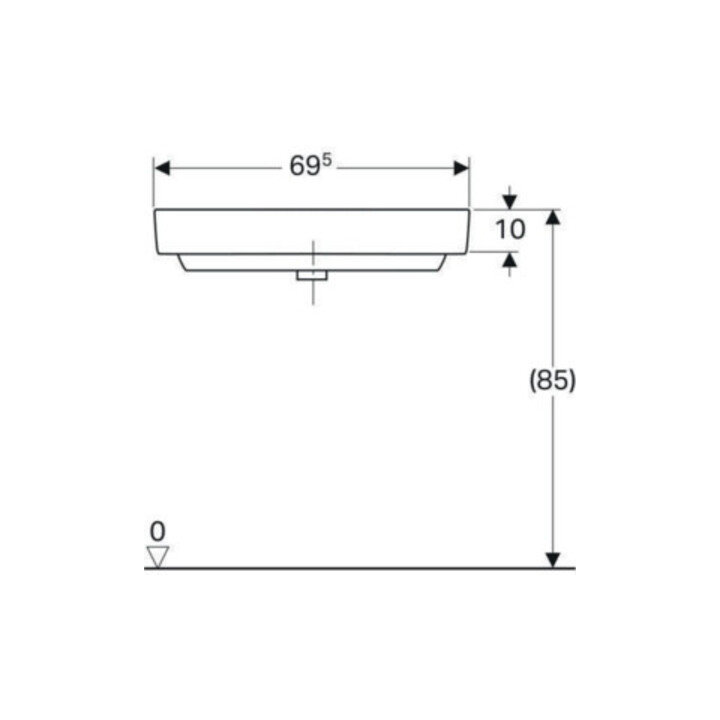 Geberit Lavabo d'angle Renova Compact 69,5x61,5 cm, avec robinet, trop-plein, blanc