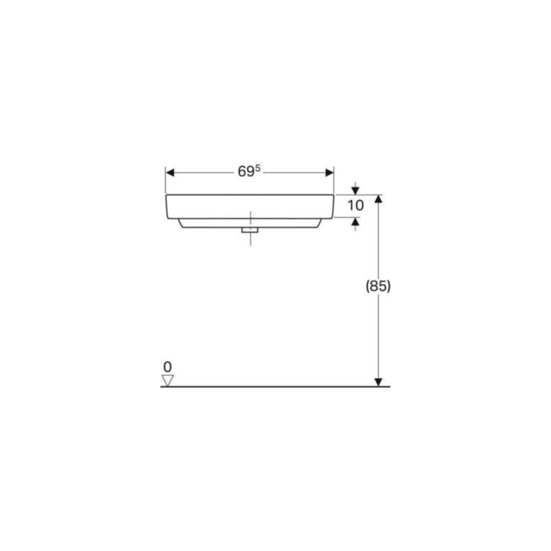 Geberit Lavabo d'angle Renova Compact 69,5x61,5 cm, avec robinet, trop-plein, blanc