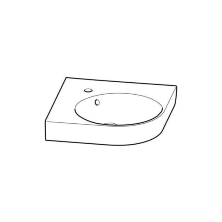 Geberit Lavabo d'angle Renova Compact 69,5x61,5 cm, avec robinet, trop-plein, blanc