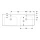 Geberit Lavabo double Renova Plan 130x48 cm, mitigeur encastré, avec trop-plein, blanc K-Tect