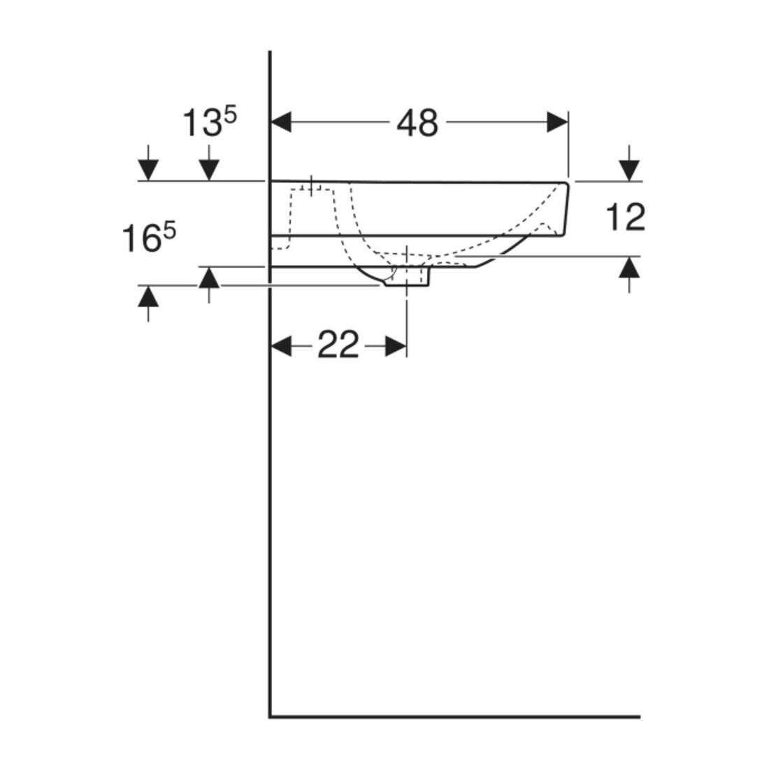 Geberit Lavabo double Smyle Square 120x48 cm, avec robinet, avec trop-plein, KeraTect/blanc
