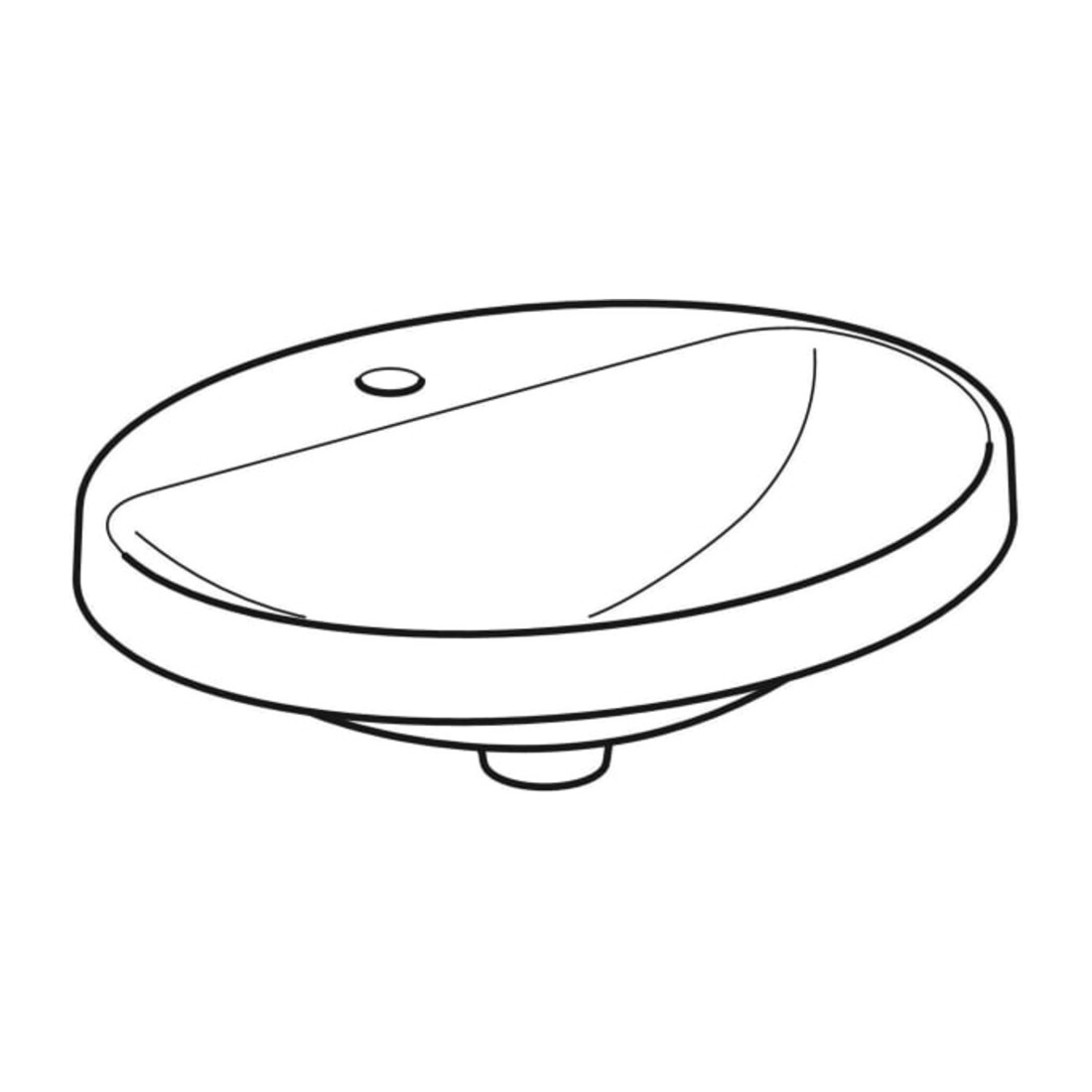 Geberit Lavabo encastré VariForm 50x45 cm, avec trop-plein, sans robinetterie, verre US/blanc