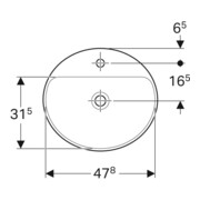Geberit Lavabo encastré VariForm 50x45cm, HLP, sans trop-plein, ovale, blanc K-Tect-4