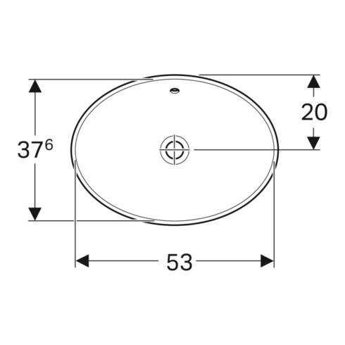 Geberit lavabo encastré VariForm 55x40 cm, sans robinet, avec trop-plein, ovale, blanc K-Tect