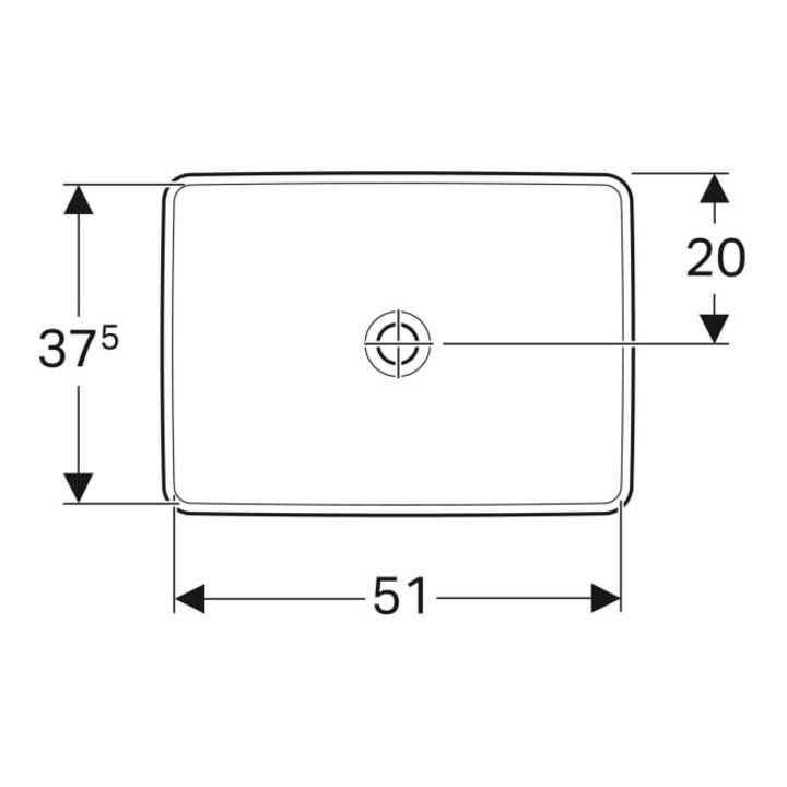 Geberit Lavabo encastré VariForm 55x40cm, sans trop-plein, droite, blanc K-Tect