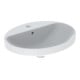 Geberit Lavabo encastré VariForm 55x45cm, avec vidage HLB, avec trop-plein, ovale, verre US / blanc-1