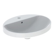 Geberit Lavabo encastré VariForm 55x45cm, avec vidage HLB, avec trop-plein, ovale, verre US / blanc