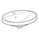 Geberit Lavabo encastré VariForm 55x45cm, avec vidage HLB, avec trop-plein, ovale, verre US / blanc