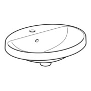 Geberit Lavabo encastré VariForm 55x45cm, avec vidage HLB, avec trop-plein, ovale, verre US / blanc-2