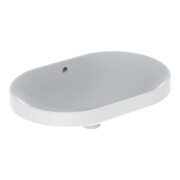 Geberit Lavabo encastré VariForm 60x40 cm, sans trop-plein, avec trop-plein, elliptique, blanc K-Tect
