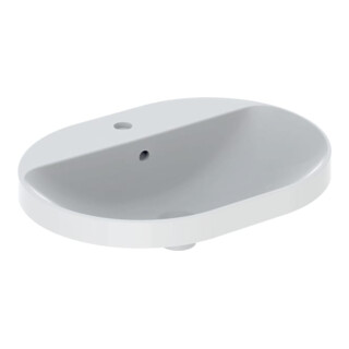 Geberit Lavabo encastré VariForm 60x45 cm, H I P, avec trop-plein, elliptique, blanc K-Tect