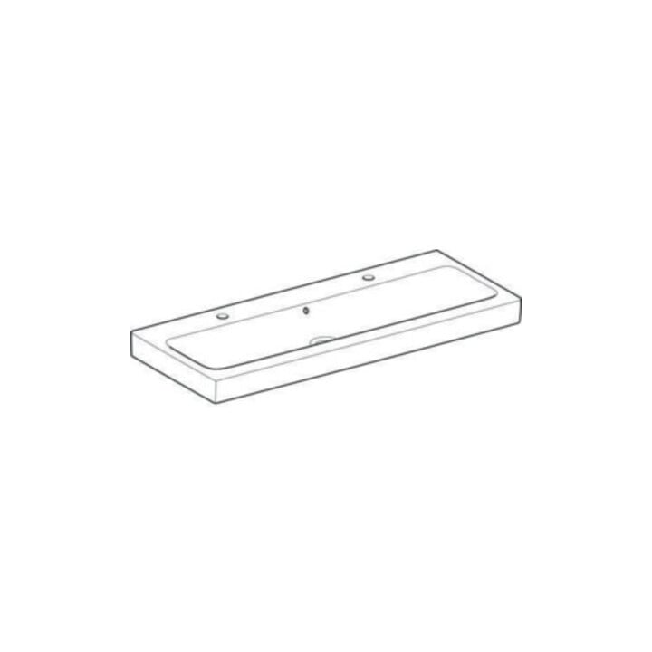 Geberit Lavabo iCon 120x48,5 cm, 2 trous, blanc, avec trop-plein
