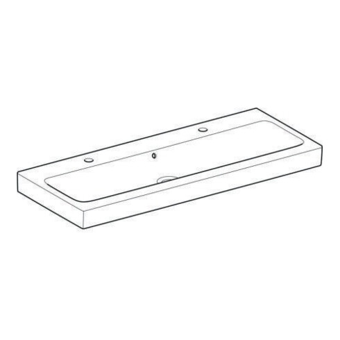 Geberit Lavabo iCon 120x48,5 cm, 2 trous, blanc, avec trop-plein