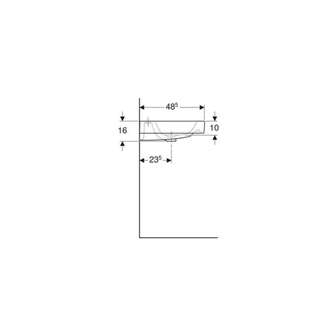 Geberit Lavabo iCon 120x48,5 cm, 2 trous, blanc, avec trop-plein
