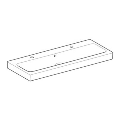 Geberit Lavabo iCon 120x48,5 cm, 2 trous, blanc, avec trop-plein
