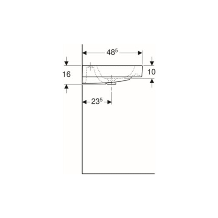 Geberit Lavabo iCon 120x48,5 cm, 2 trous, blanc, avec trop-plein