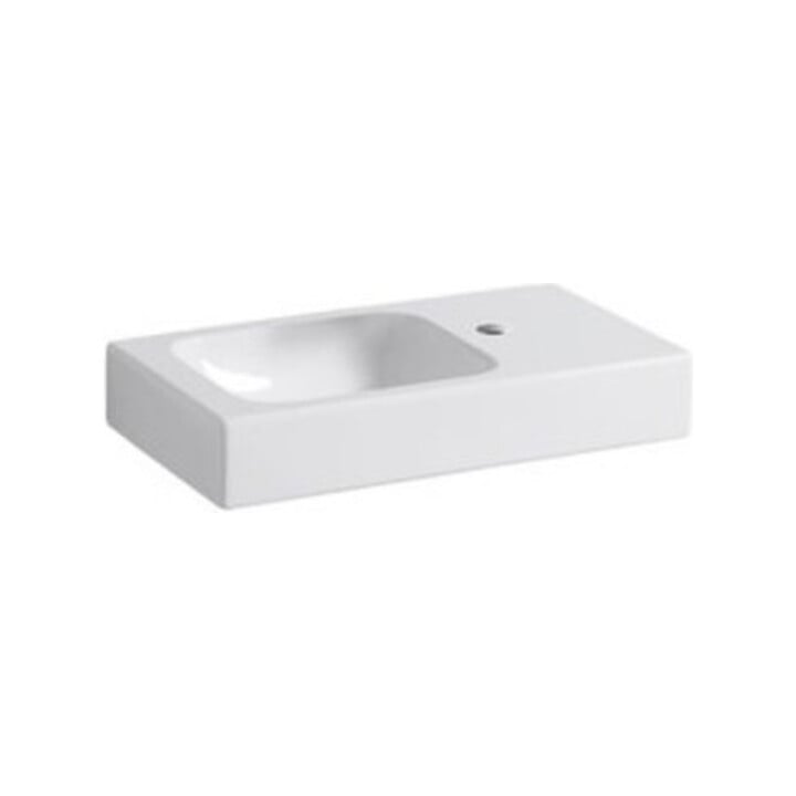 Geberit Lavabo iCon 53x31cm, évacuation à droite, avec trop-plein, sans surverse, blanc K-Tect