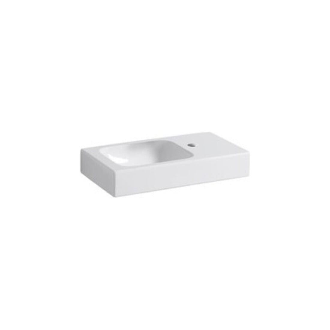 Geberit Lavabo iCon 53x31cm, évacuation à droite, avec trop-plein, sans surverse, blanc K-Tect