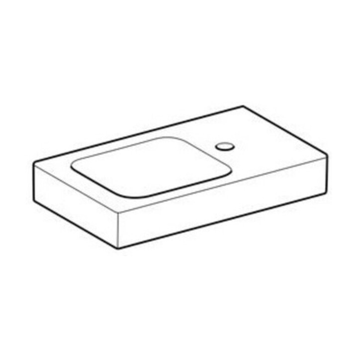 Geberit Lavabo iCon 53x31cm, évacuation à droite, avec trop-plein, sans surverse, blanc K-Tect