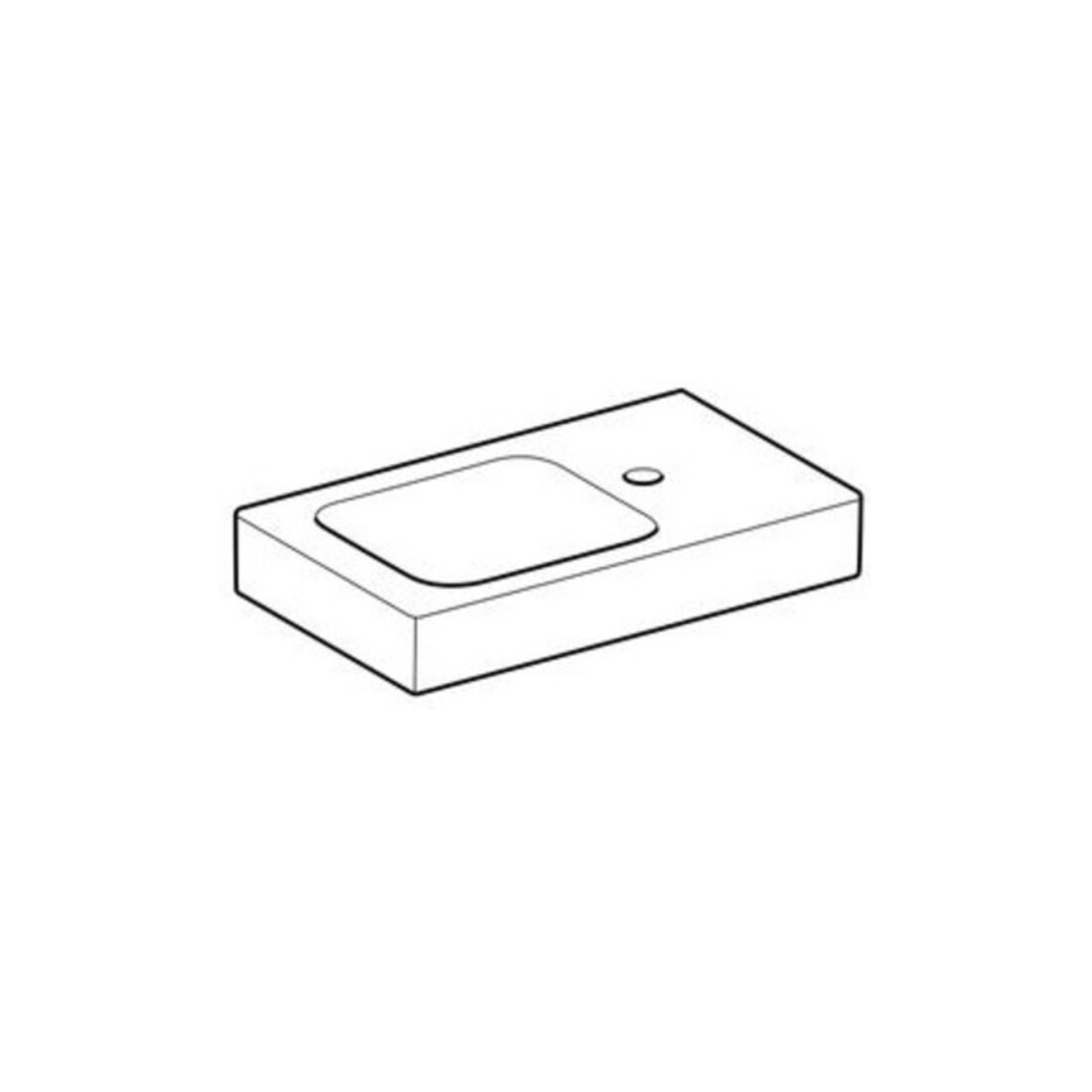 Geberit Lavabo iCon 53x31cm, évacuation à droite, avec trop-plein, sans surverse, blanc K-Tect