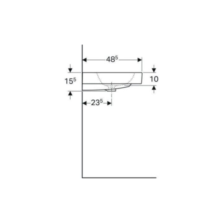 Geberit Lavabo iCon 60x48,5 cm, blanc, avec trou de robinet, trop-plein