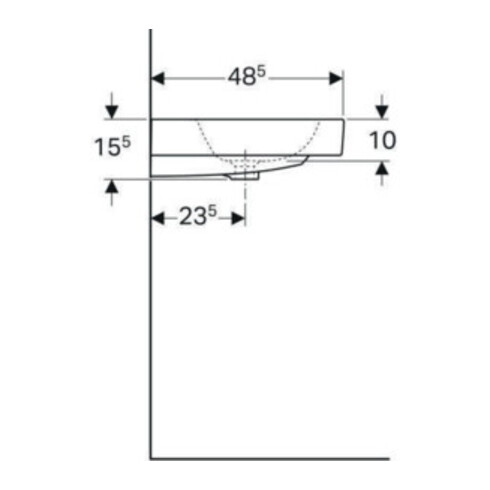 Geberit Lavabo iCon 60x48,5 cm, blanc, avec trou de robinet, trop-plein