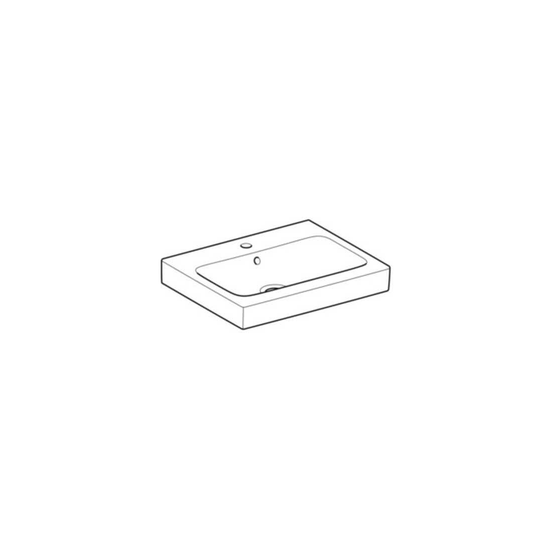 Geberit Lavabo iCon 60x48,5 cm, blanc, avec trou de robinet, trop-plein