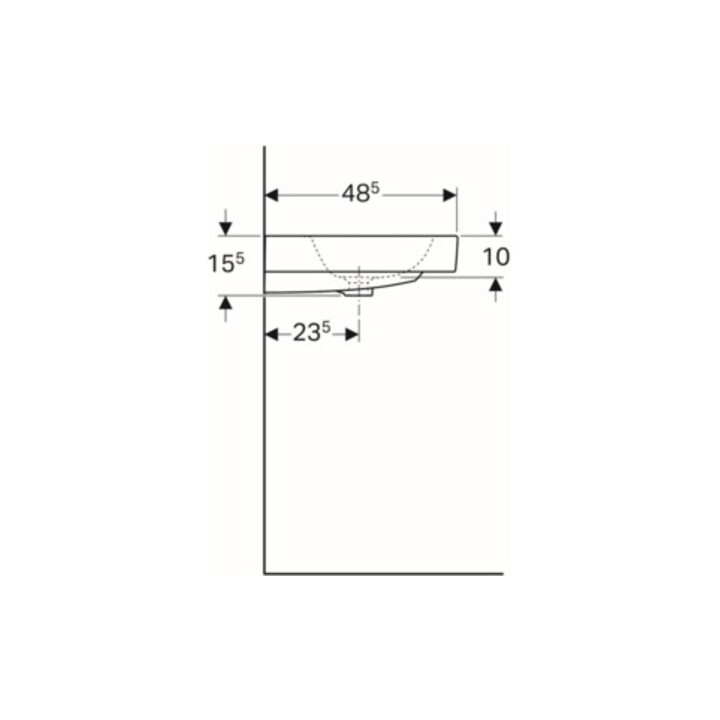 Geberit Lavabo iCon 60x48,5 cm, blanc, avec trou de robinet, trop-plein