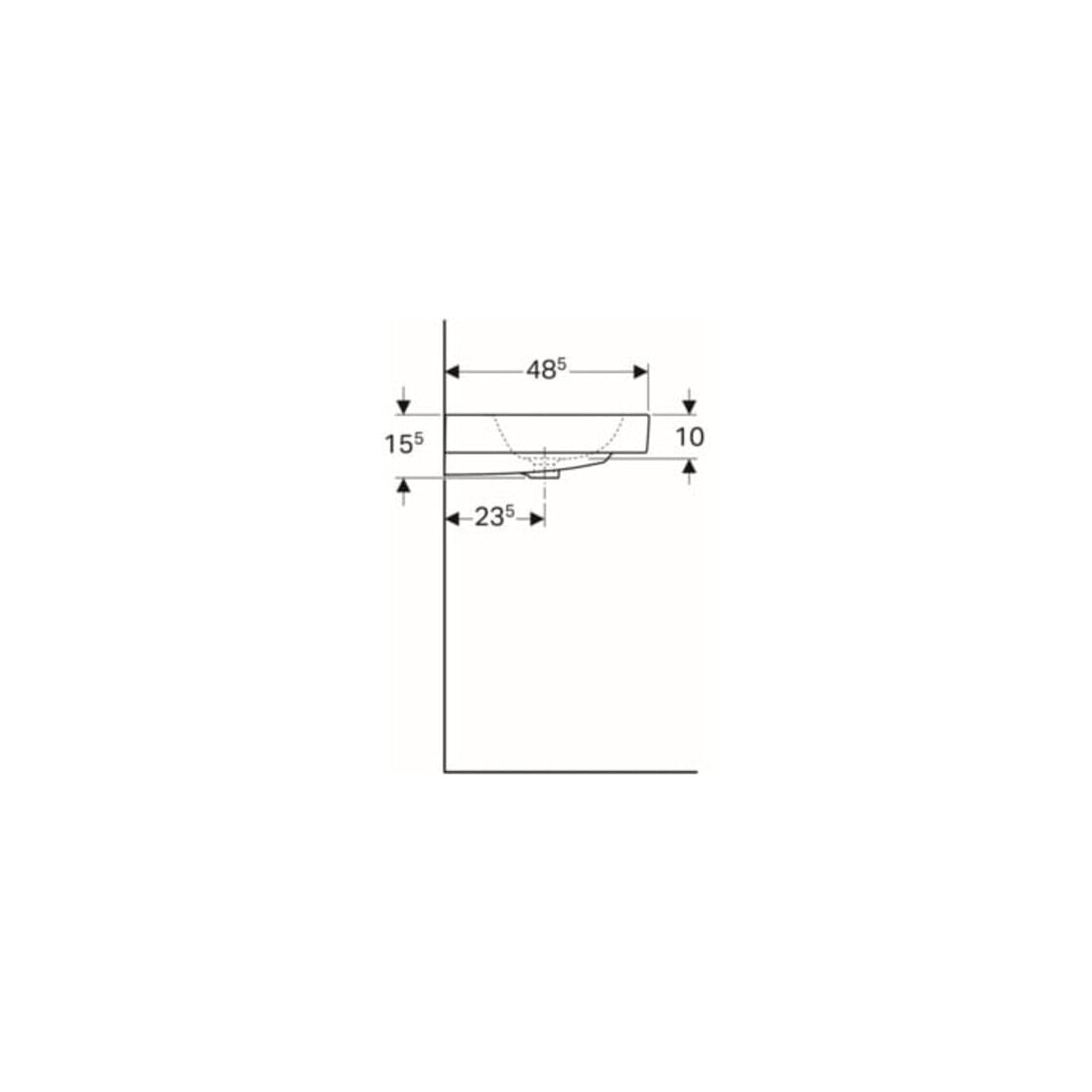 Geberit Lavabo iCon 60x48,5 cm, blanc, K-Tect, avec robinet, avec trop-plein