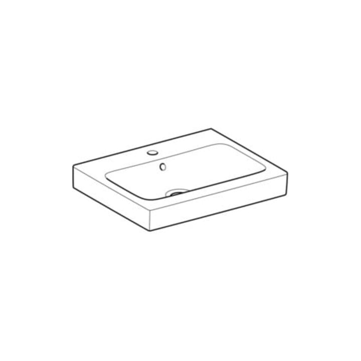 Geberit Lavabo iCon 60x48,5 cm, blanc, K-Tect, avec robinet, avec trop-plein