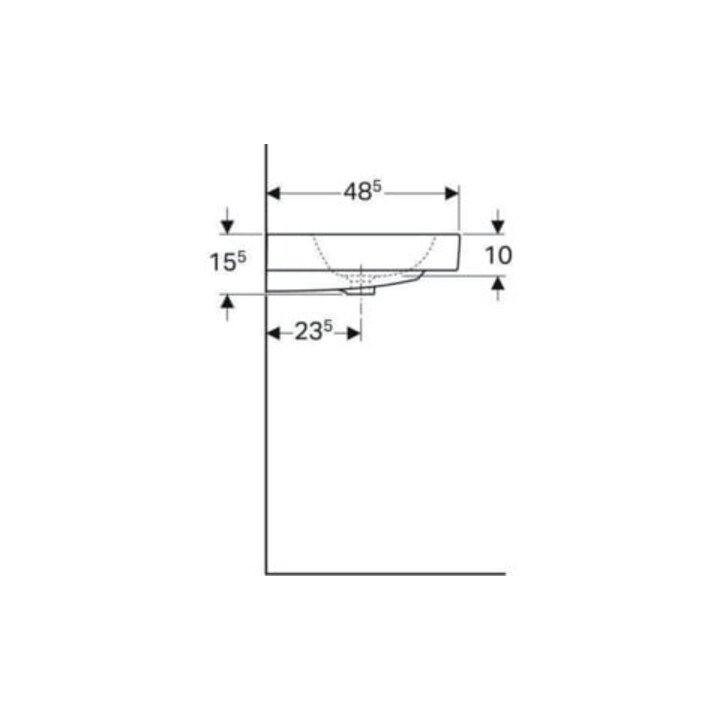 Geberit Lavabo iCon 60x48,5 cm, blanc, K-Tect, avec robinet, avec trop-plein