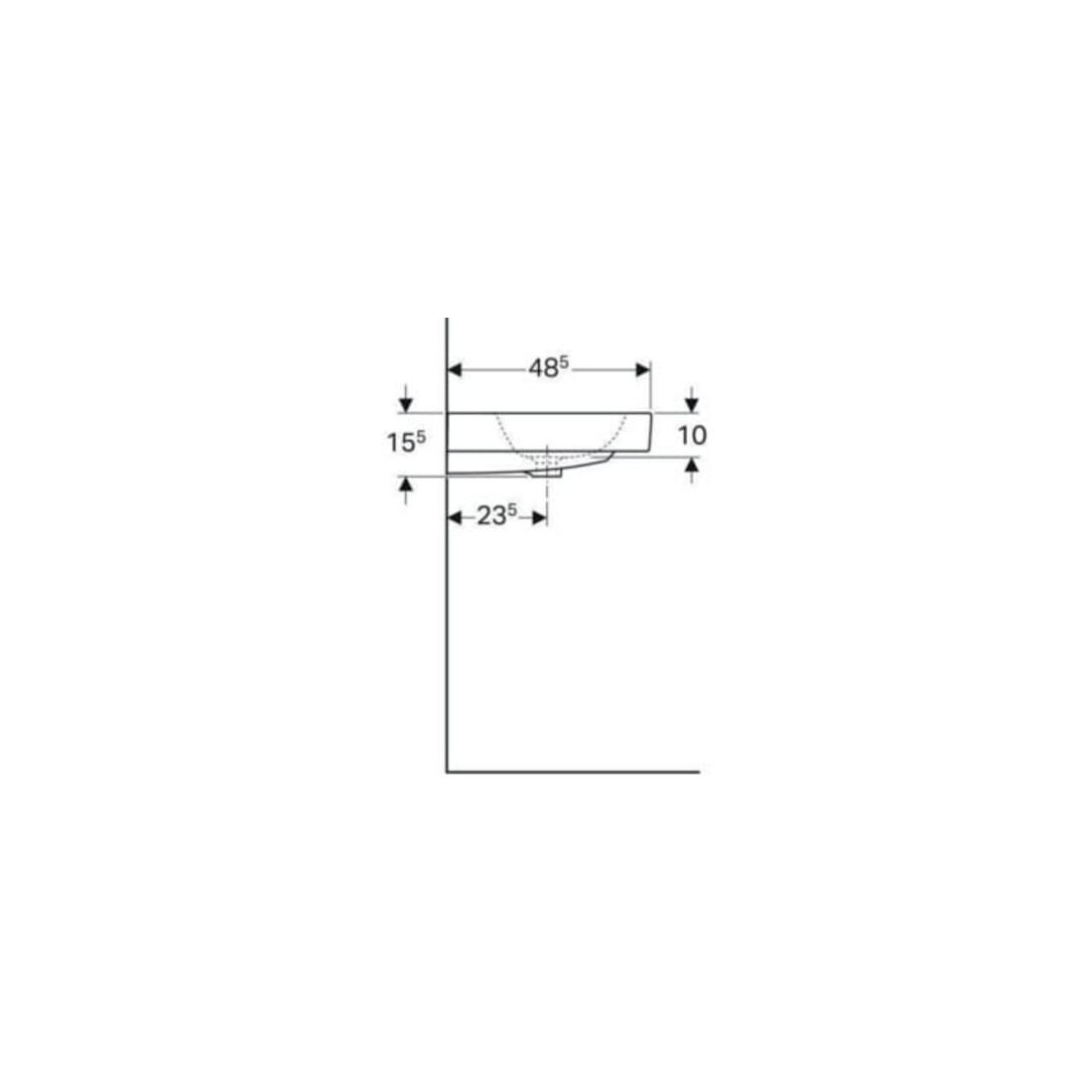 Geberit Lavabo iCon 60x48,5 cm, blanc, K-Tect, avec robinet, avec trop-plein