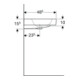 Geberit Lavabo iCon 75x48,5 cm, blanc, avec trou robinet, trop-plein