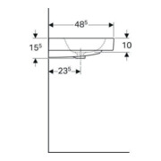Geberit Lavabo iCon 75x48,5 cm, blanc, avec trou robinet, trop-plein-5