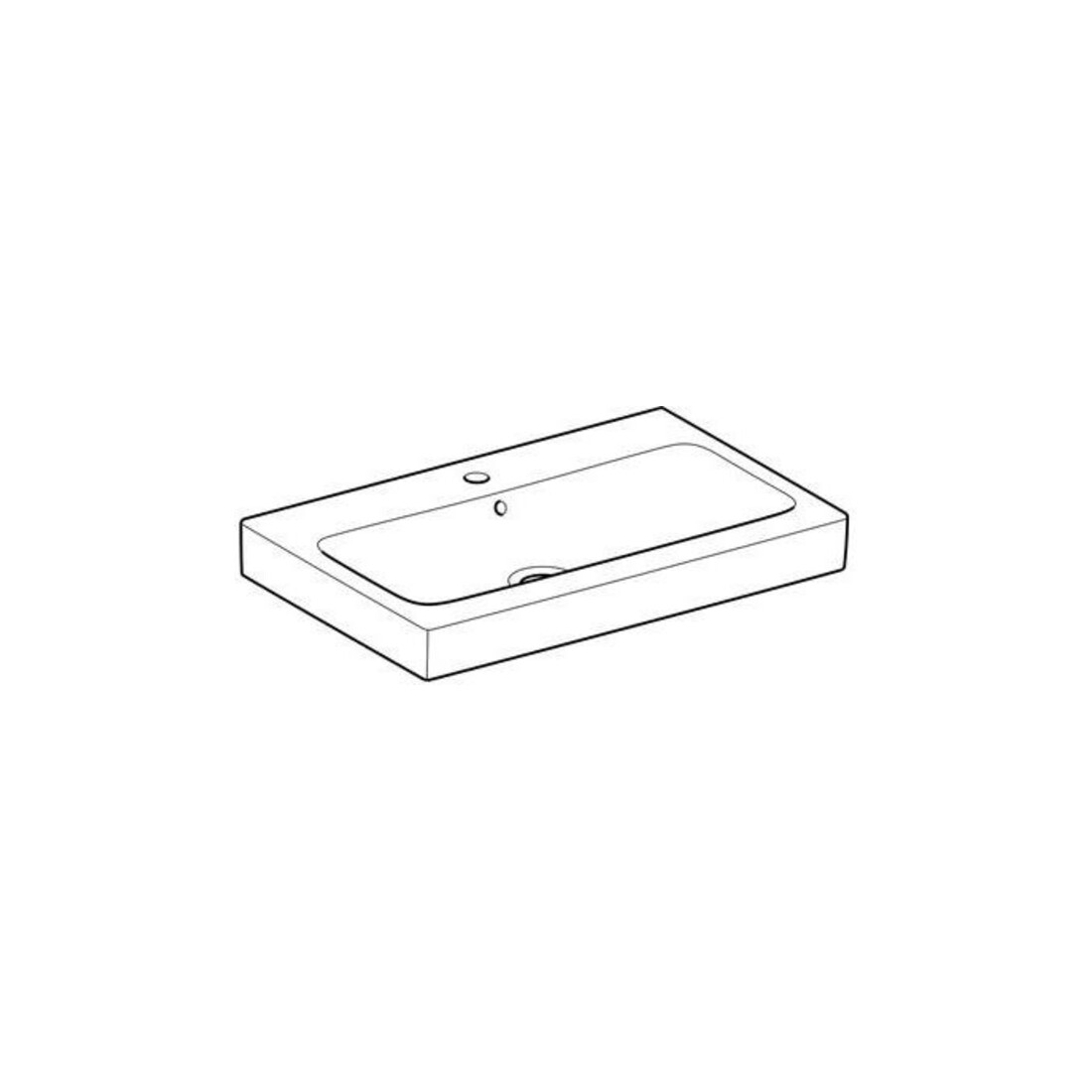 Geberit Lavabo iCon 75x48,5 cm, blanc, avec trou robinet, trop-plein