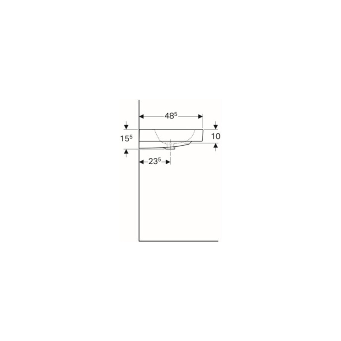 Geberit Lavabo iCon 75x48,5 cm, blanc K-Tect, avec robinet, avec trop-plein
