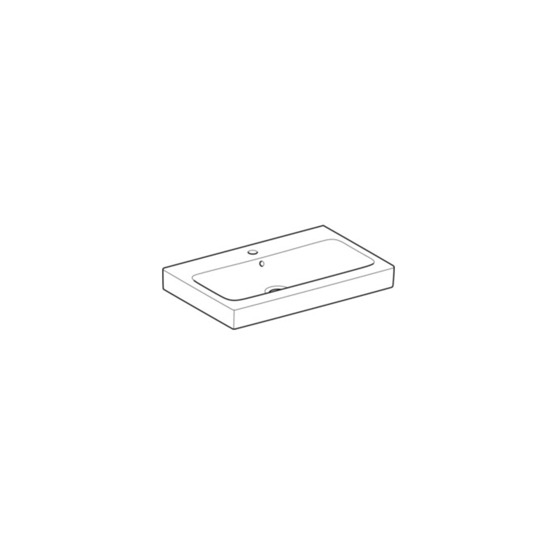 Geberit Lavabo iCon 75x48,5 cm, blanc K-Tect, avec robinet, avec trop-plein