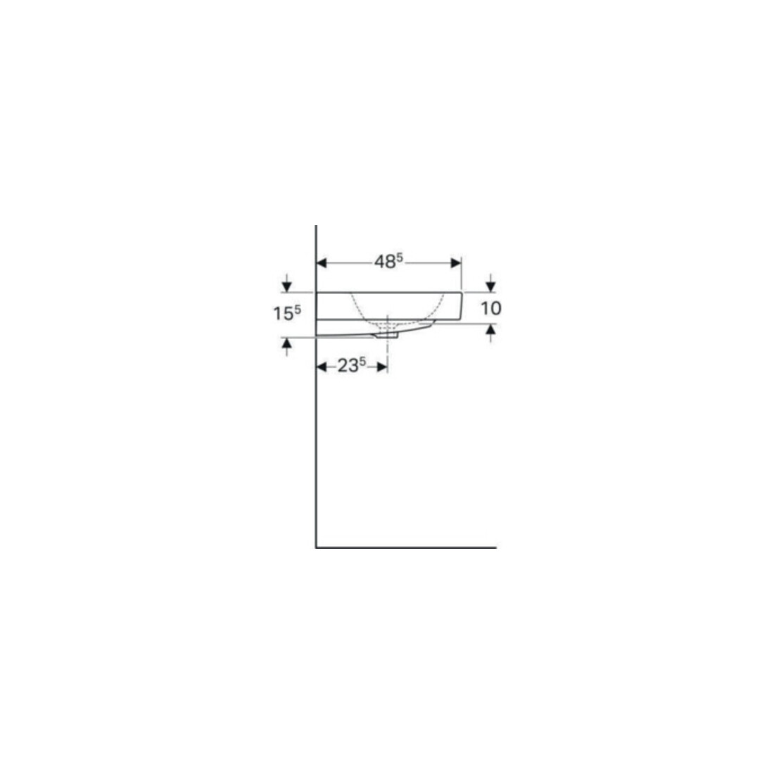 Geberit Lavabo iCon 75x48,5 cm, blanc K-Tect, avec robinet, avec trop-plein
