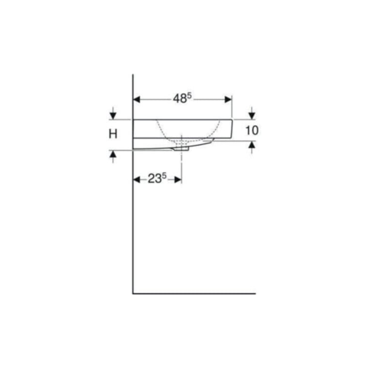 Geberit Lavabo iCon 90x48,5 cm, blanc, avec trou robinet, trop-plein
