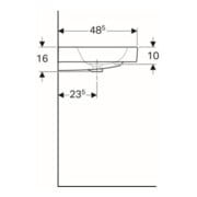 Geberit Lavabo iCon 90x48,5 cm, blanc, avec trou robinet, trop-plein-4