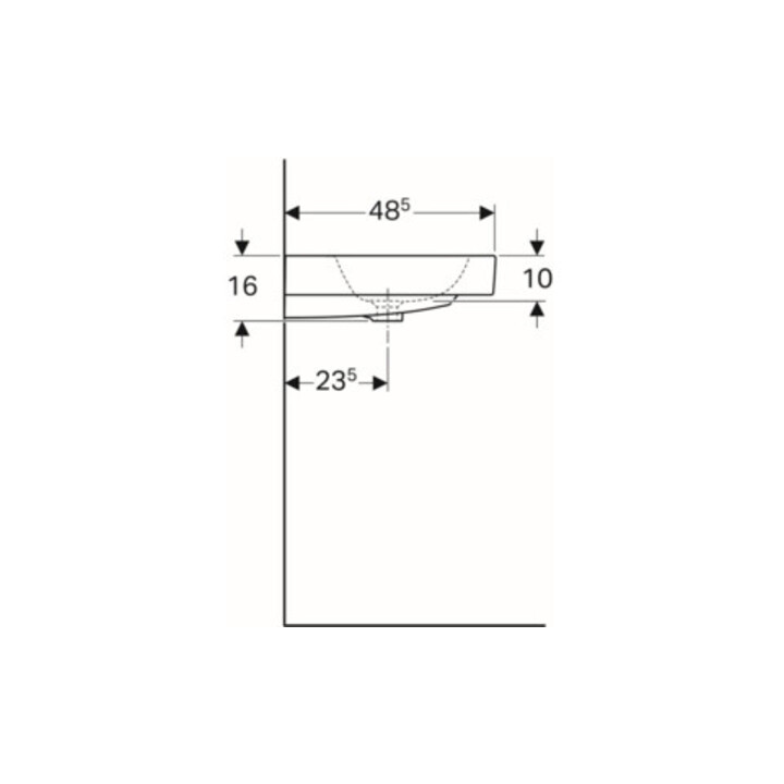 Geberit Lavabo iCon 90x48,5 cm, blanc, avec trou robinet, trop-plein