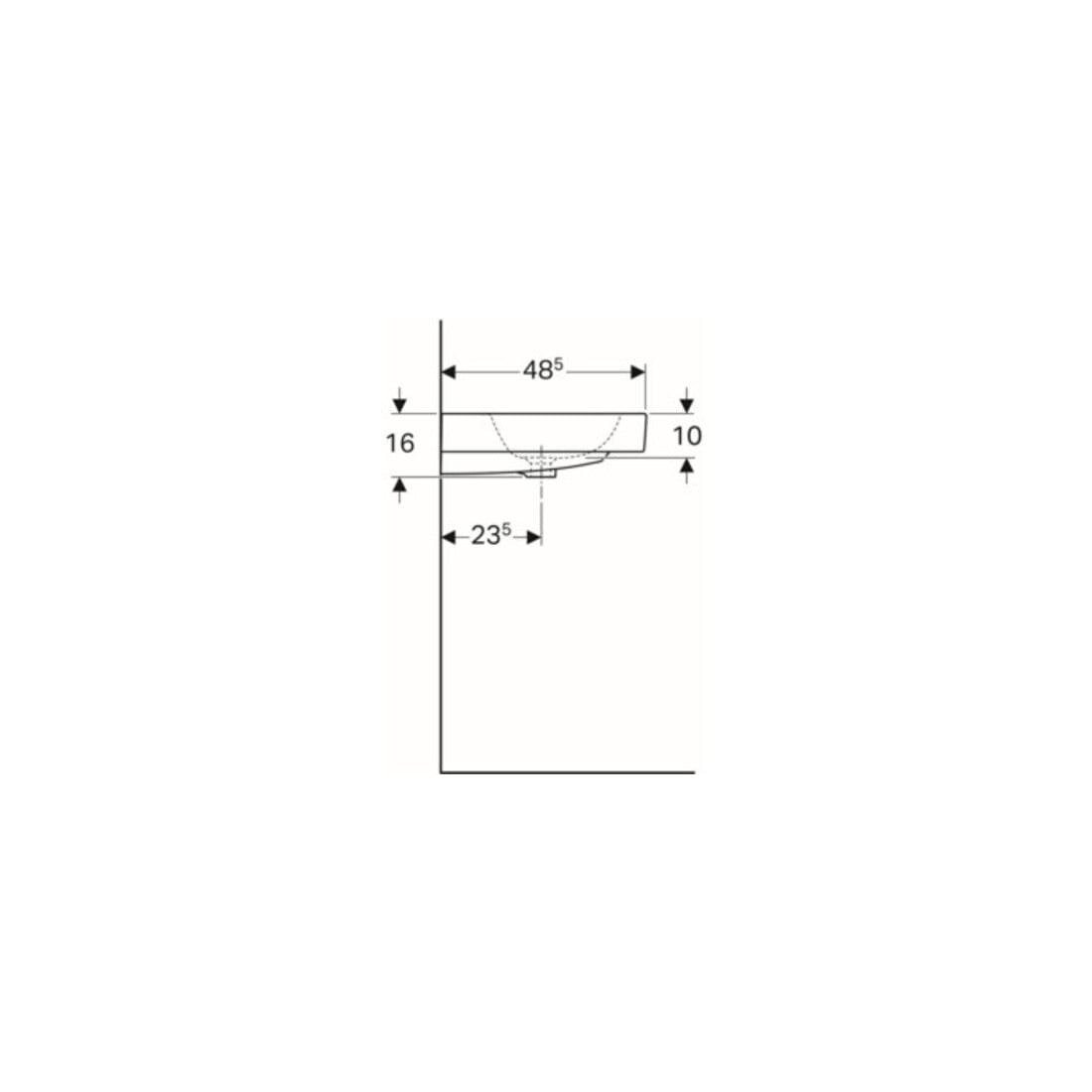 Geberit Lavabo iCon 90x48,5 cm, blanc, avec trou robinet, trop-plein