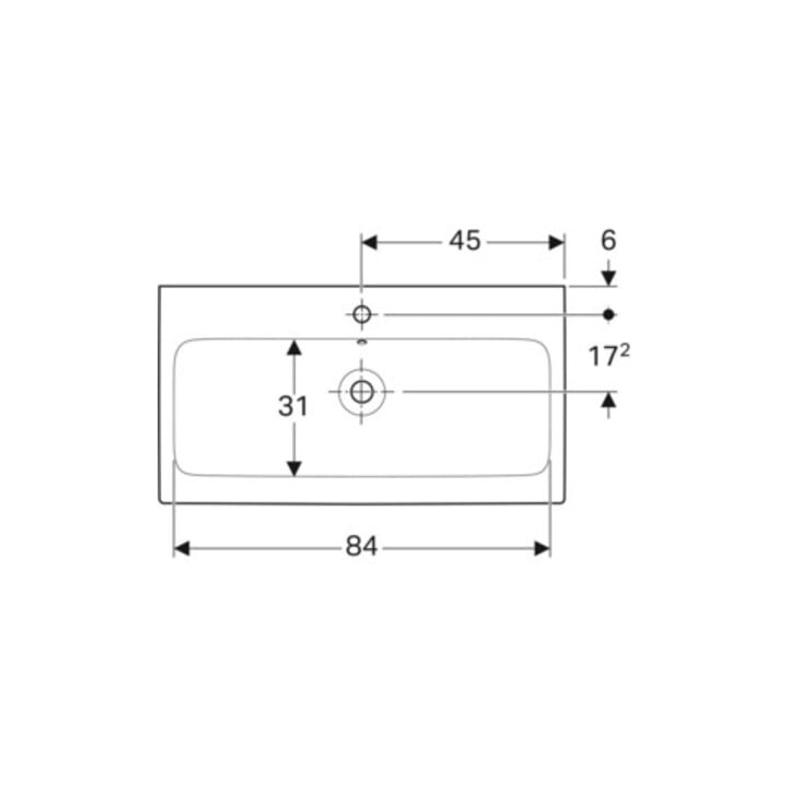 Geberit Lavabo iCon 90x48,5 cm, blanc, avec trou robinet, trop-plein