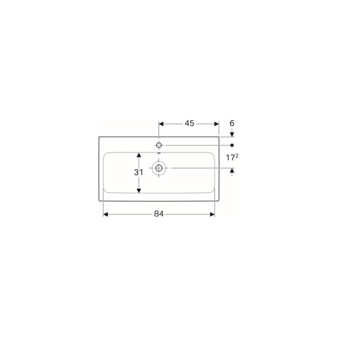 Geberit Lavabo iCon 90x48,5 cm, blanc, avec trou robinet, trop-plein