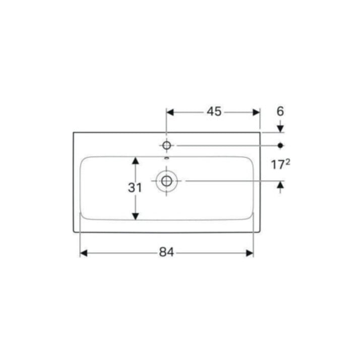 Geberit Lavabo iCon 90x48,5 cm, blanc, avec trou robinet, trop-plein