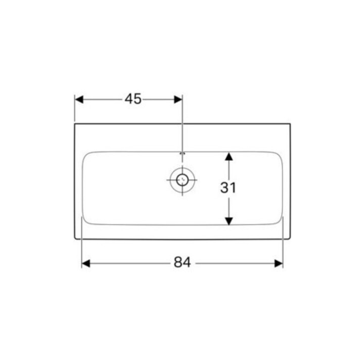 Geberit Lavabo iCon 90x48,5 cm, blanc, sans robinet, avec trop-plein