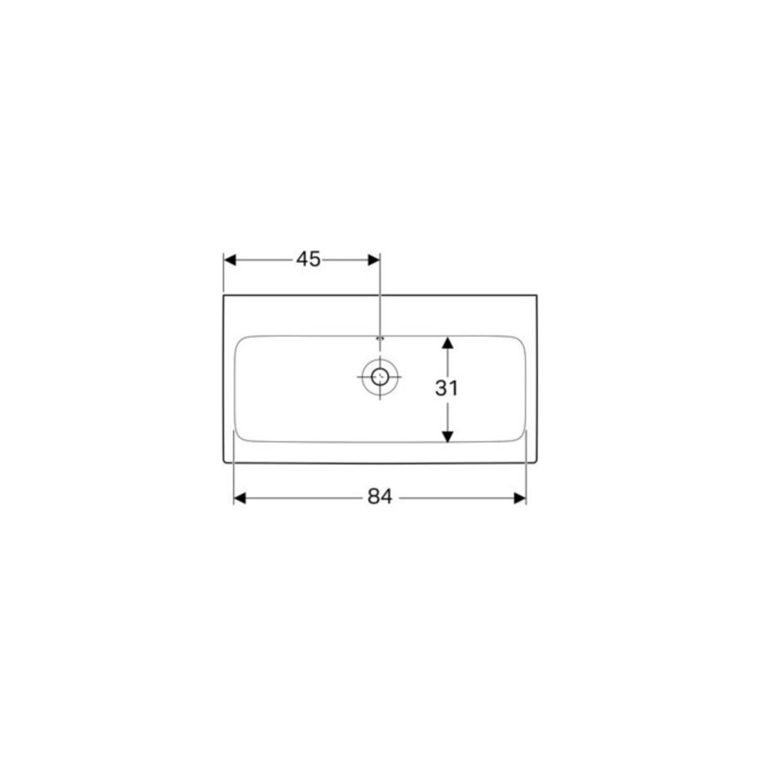 Geberit Lavabo iCon 90x48,5 cm, blanc, sans robinet, avec trop-plein