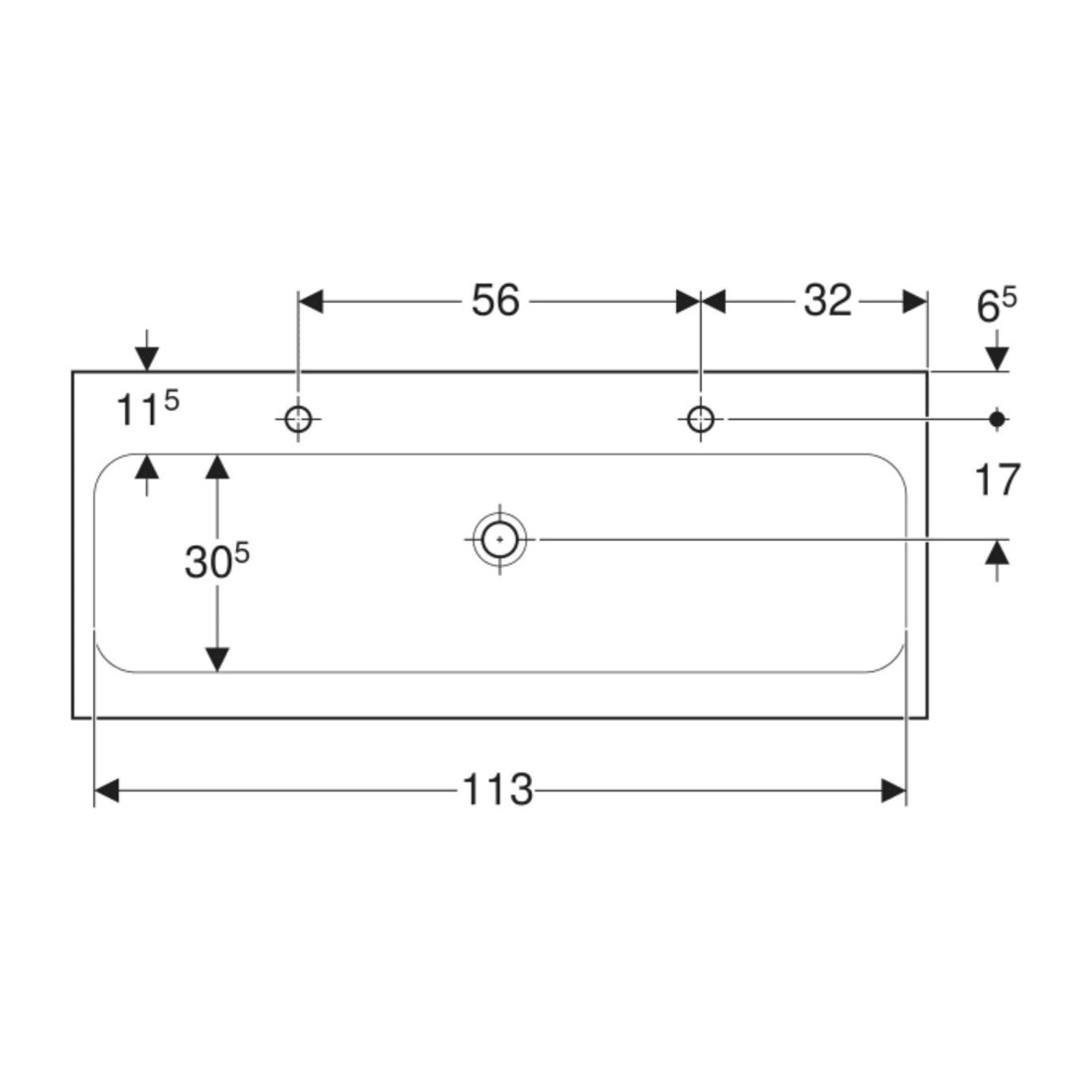 Geberit Lavabo iCon Light 120x48 cm, évac. H/D, sans trop-plein, blanc K-Tect
