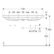 Geberit Lavabo iCon Light 120x48 cm, évac. H/D, sans trop-plein, blanc K-Tect-5